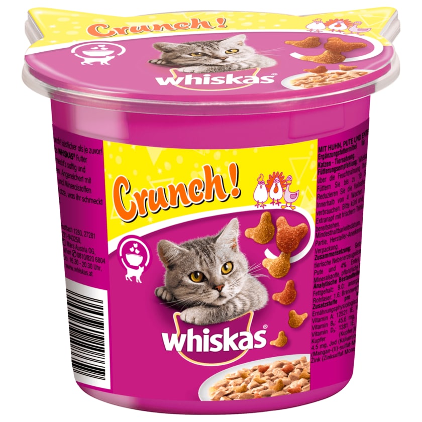 Whiskas Katzensnack Crunch mit Huhn, Truthahn & Ente 100g